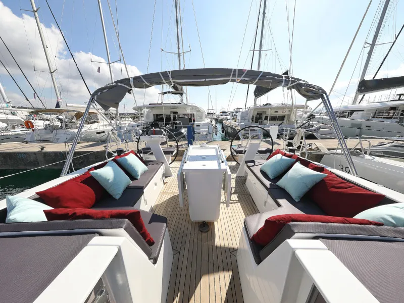 Deck of Grey Goose, a Beneteau Oceanis 51.1 sailboat at Općina Sukošan, Croatia