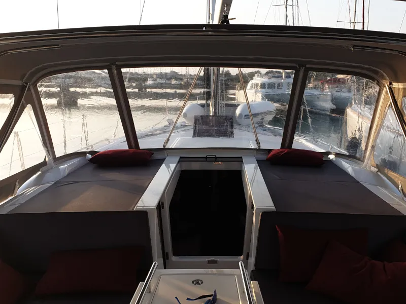 Deck of Grey Goose, a Beneteau Oceanis 51.1 sailboat at Općina Sukošan, Croatia