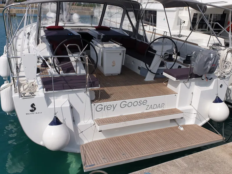 Exterior view of Grey Goose, a Beneteau Oceanis 51.1 sailboat at Općina Sukošan, Croatia