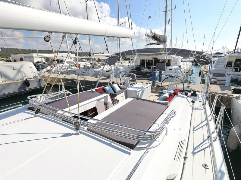 Deck of Grey Goose, a Beneteau Oceanis 51.1 sailboat at Općina Sukošan, Croatia