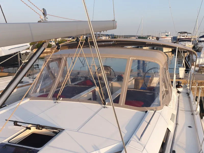 Deck of Grey Goose, a Beneteau Oceanis 51.1 sailboat at Općina Sukošan, Croatia