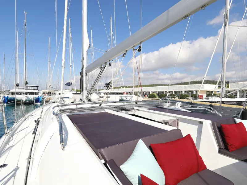 Deck of Grey Goose, a Beneteau Oceanis 51.1 sailboat at Općina Sukošan, Croatia