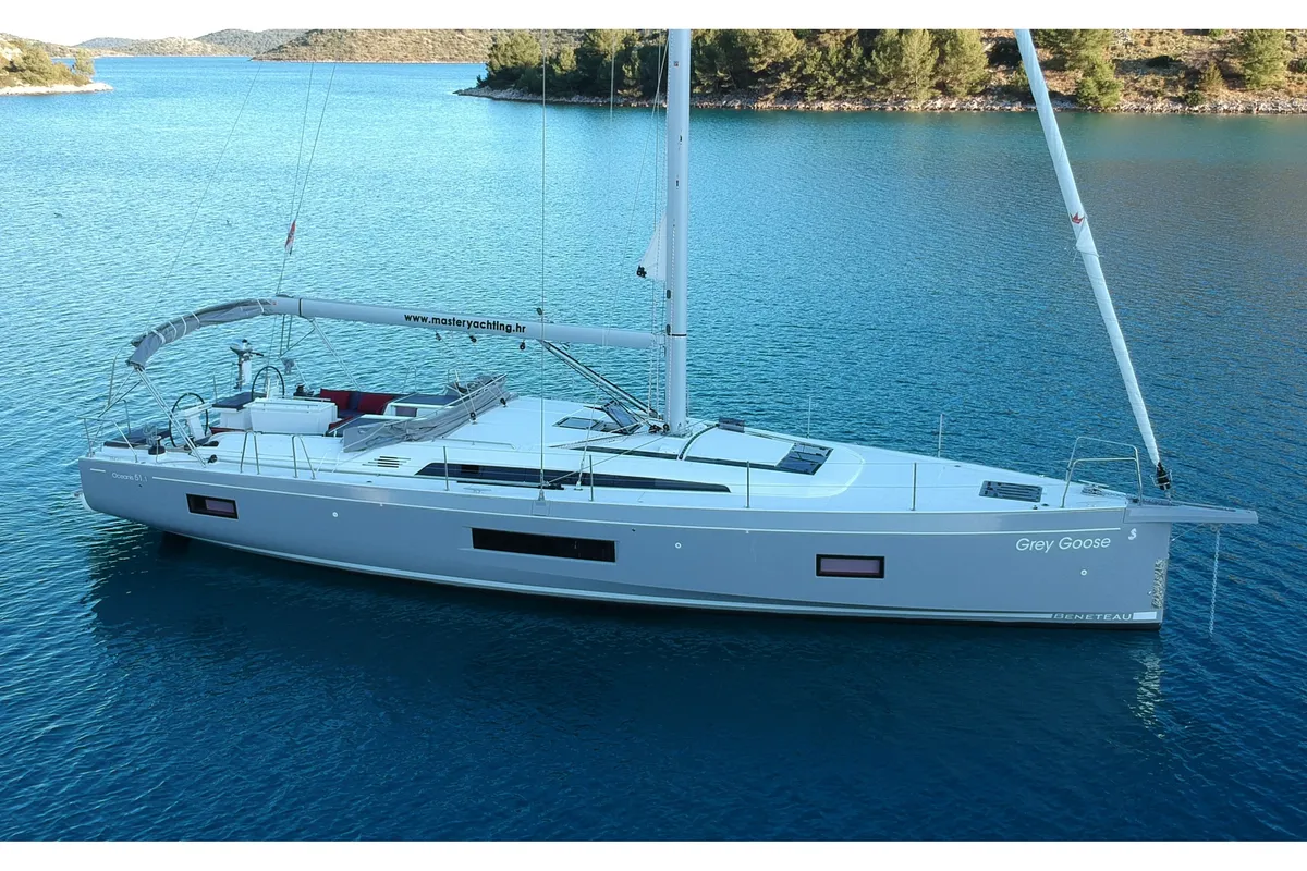 Exterior view of Grey Goose, a Beneteau Oceanis 51.1 sailboat at Općina Sukošan, Croatia