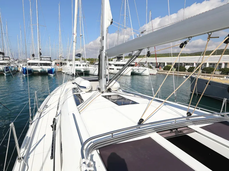 Deck of Grey Goose, a Beneteau Oceanis 51.1 sailboat at Općina Sukošan, Croatia