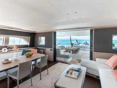 Salon of Seaductive Orca, a Lagoon Sixty 5 catamaran at Split, Croatia