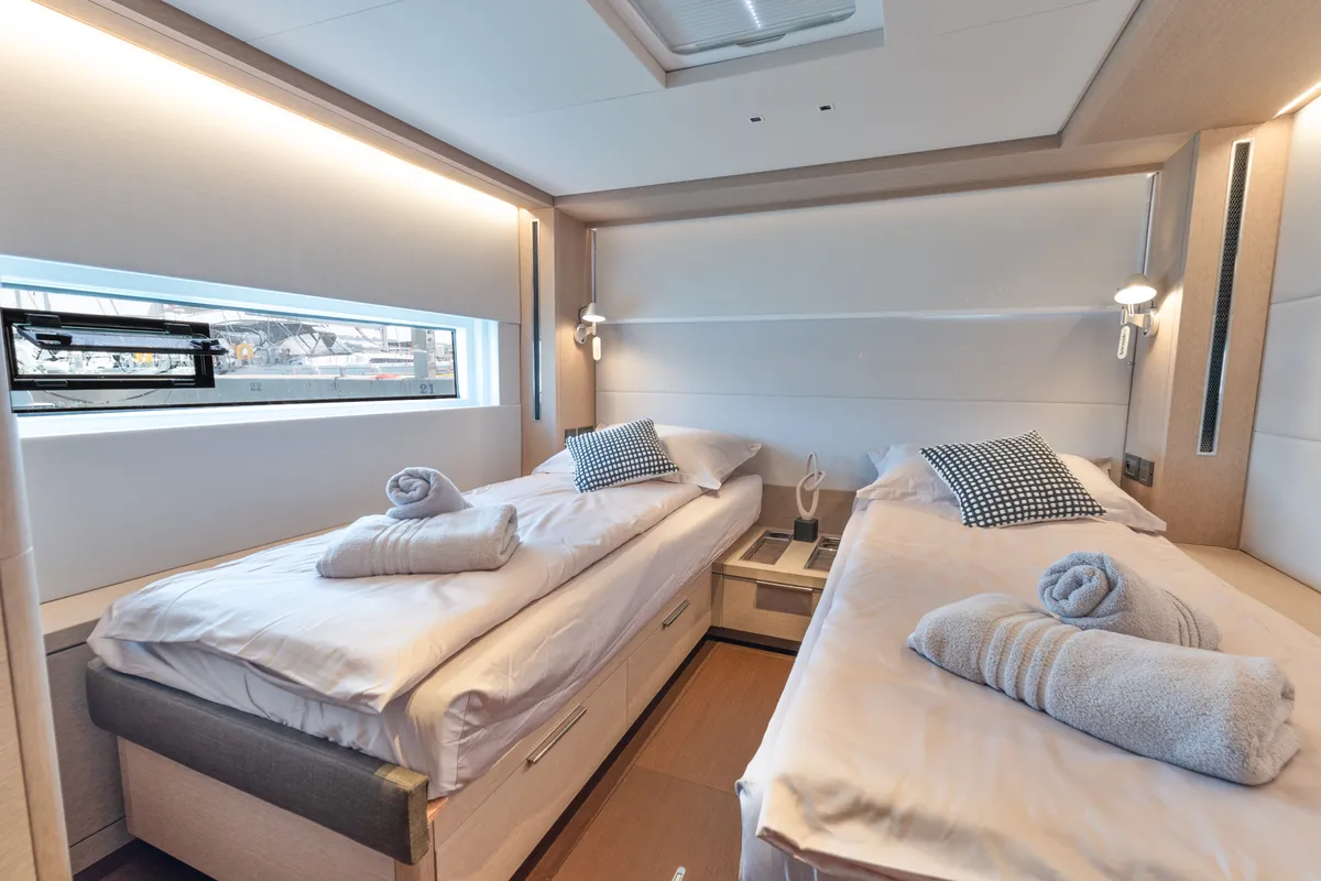 Cabin on Seaductive Orca, a Lagoon Sixty 5 catamaran at Split, Croatia