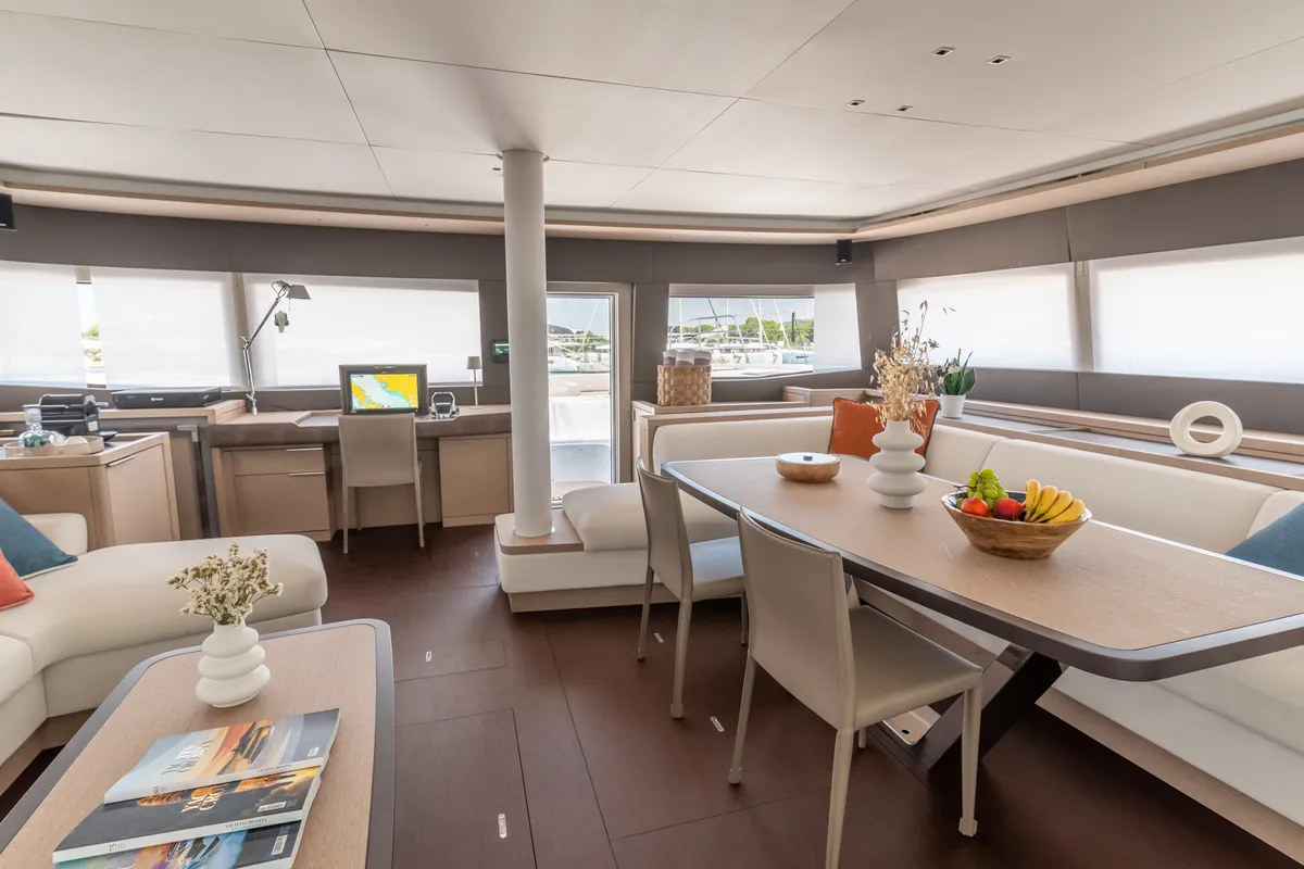 Salon of Seaductive Orca, a Lagoon Sixty 5 catamaran at Split, Croatia