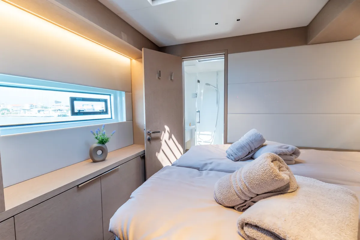 Cabin on Seaductive Orca, a Lagoon Sixty 5 catamaran at Split, Croatia