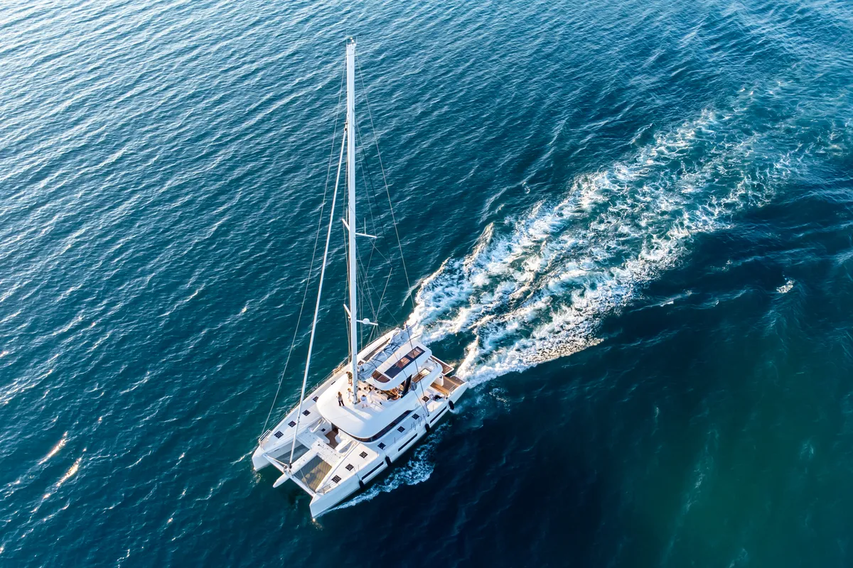 Exterior view of Seaductive Orca, a Lagoon Sixty 5 catamaran at Split, Croatia