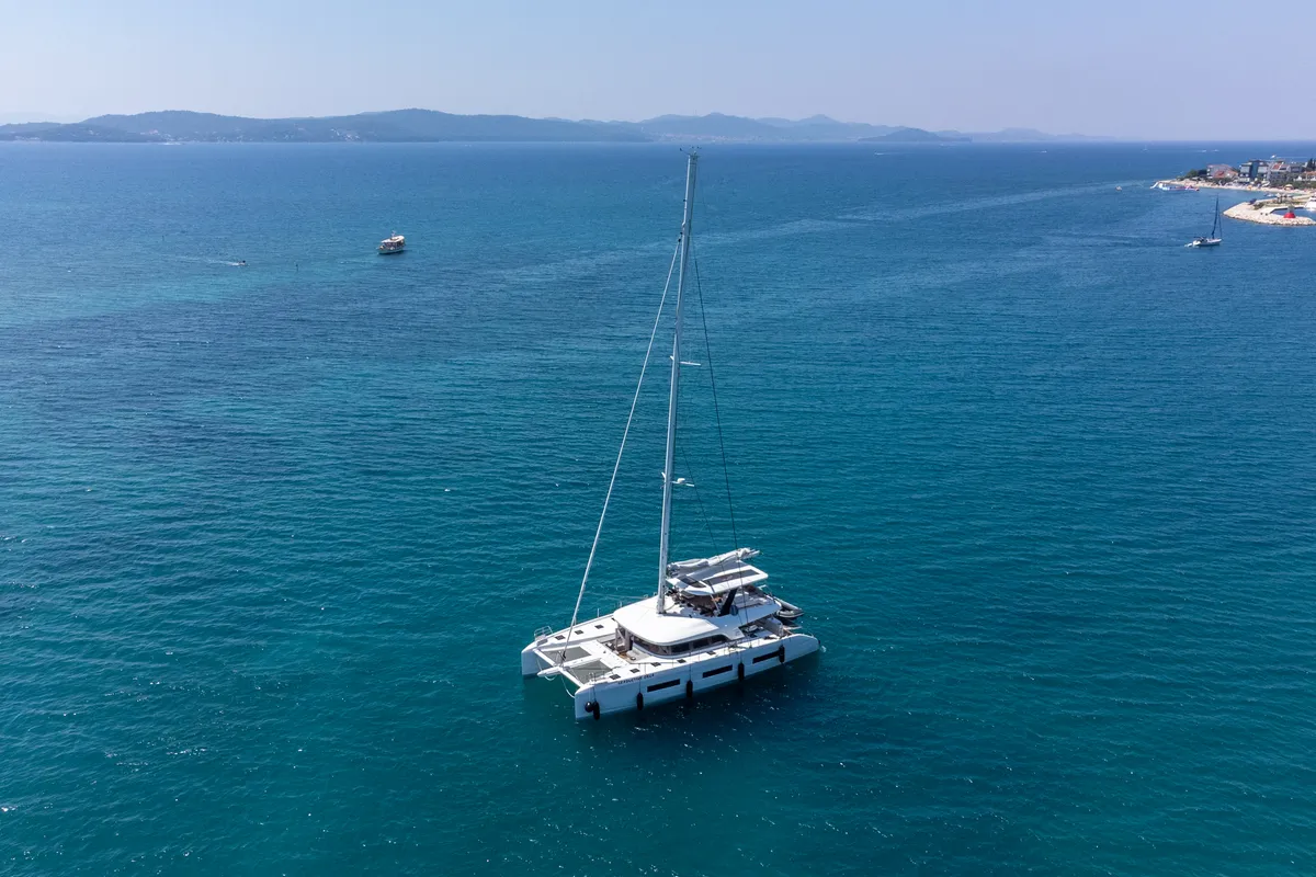Exterior view of Seaductive Orca, a Lagoon Sixty 5 catamaran at Split, Croatia
