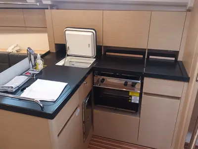 Galley of Seahawk, a Hanse 418 sailboat at Punat, Croatia
