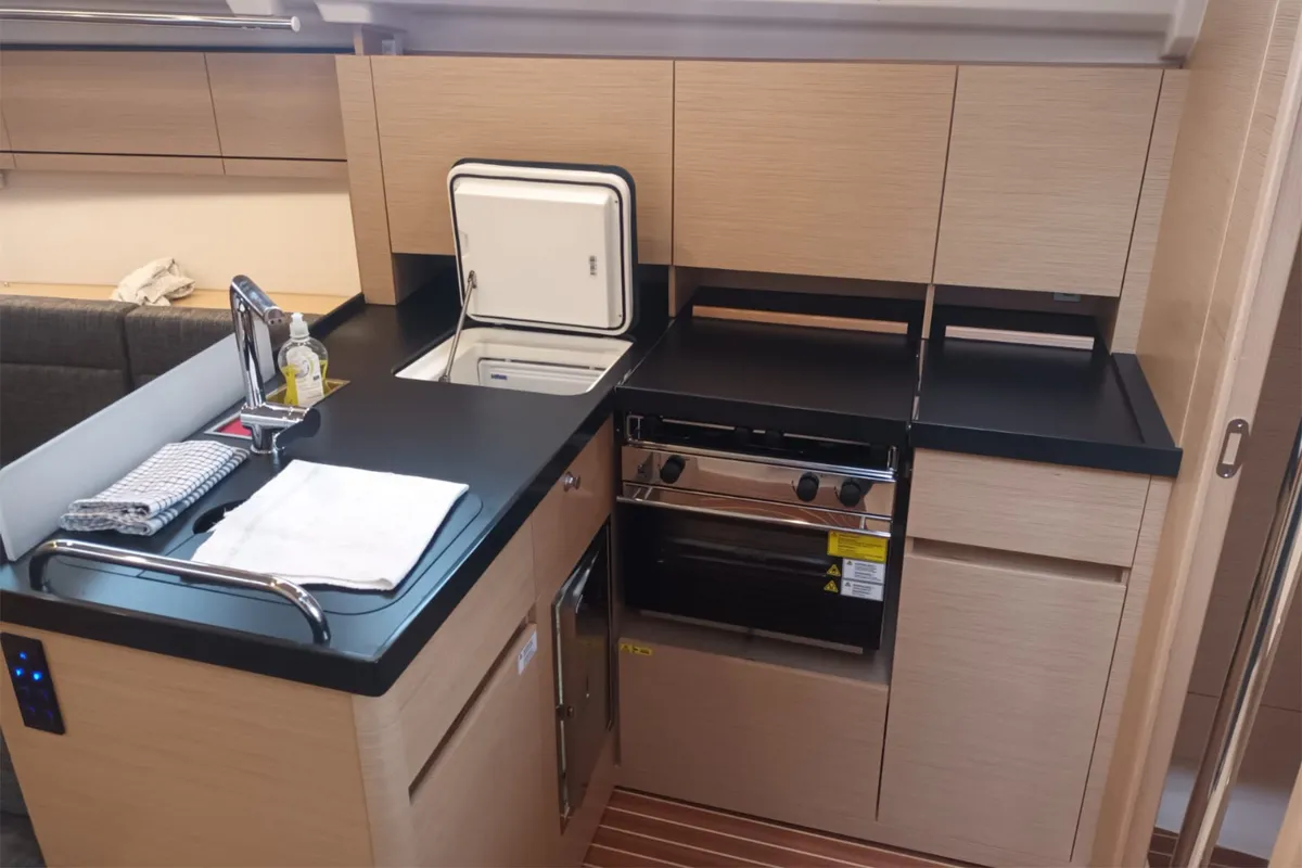Galley of Seahawk, a Hanse 418 sailboat at Punat, Croatia
