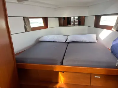 Cabin on Naima, a Beneteau Oceanis 38.1 sailboat at Cannigione, Italy