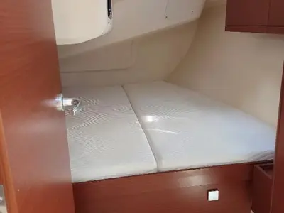 Cabin on Themisto, a Hanse 418 sailboat at Lavrion, Greece