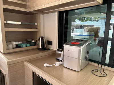 Galley of Lua, a Lagoon 46 catamaran at Fethiye, Turkey