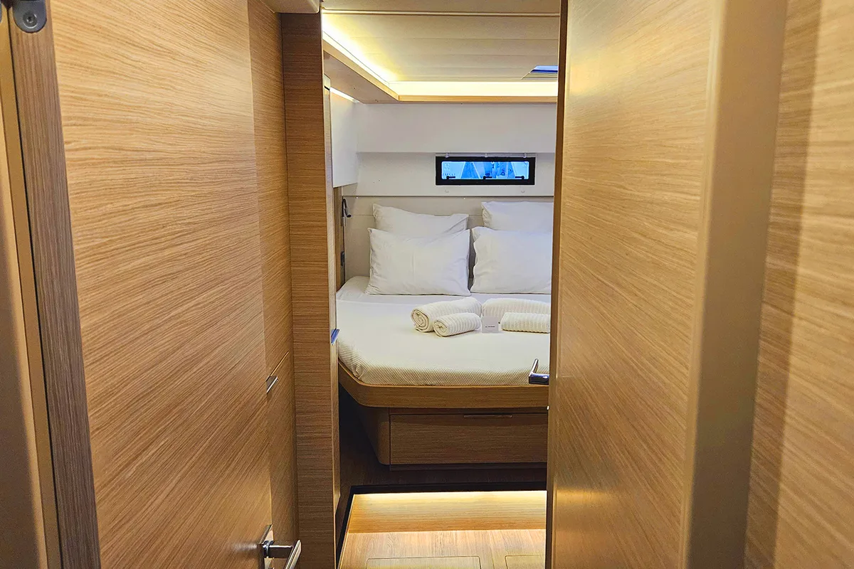 Cabin on Lua, a Lagoon 46 catamaran at Fethiye, Turkey