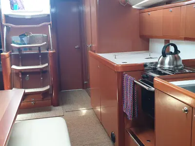 Galley of Sail La vie, a Beneteau Oceanis 46 sailboat at Athens, Greece
