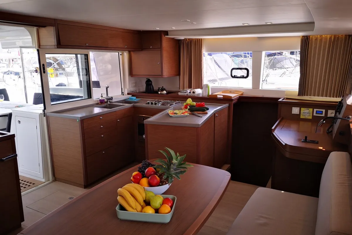 Galley of Calm Point, a Lagoon 450 catamaran at Split, Croatia