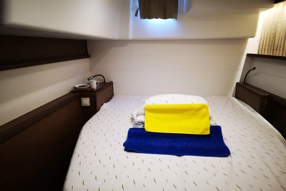 Cabin on Calm Point, a Lagoon 450 catamaran at Split, Croatia
