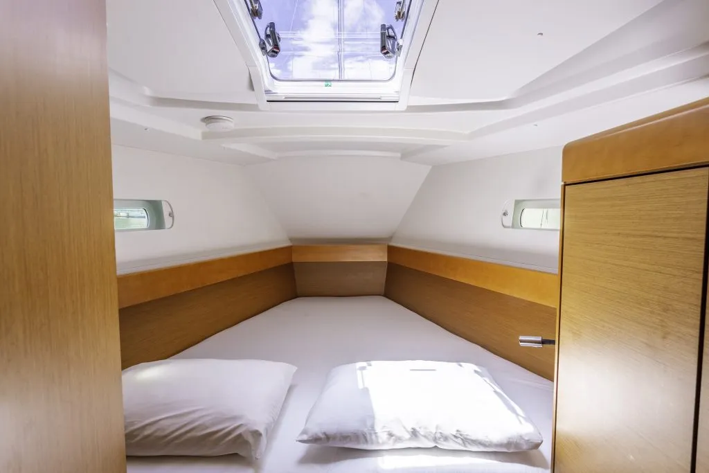 Cabin on Sea Wolf, a Jeanneau Sun Odyssey 44 DS sailboat at Ribishi, Saint Vincent and the Grenadines
