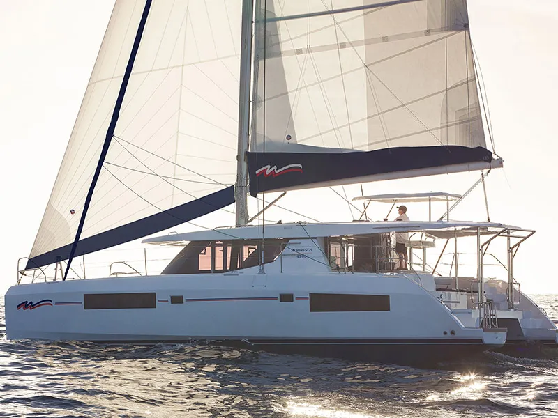 Exterior view of Moorings 4500 Club, a Leopard 45 catamaran at Općina Marina, Croatia