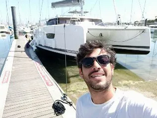 Dorella, a Fountaine Pajot Astréa 42 catamaran at Marsala, Italy