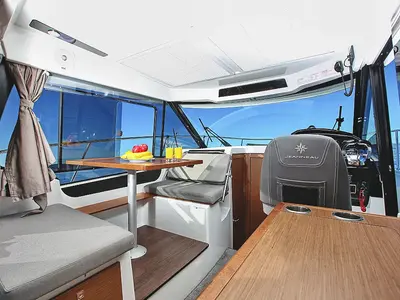 Salon of Ohana, a Jeanneau Merry Fisher 895 motorboat at Zadar, Croatia
