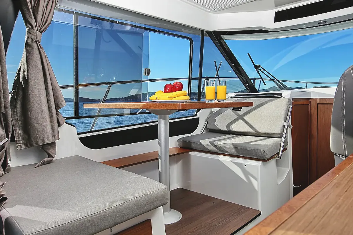 Salon of Ohana, a Jeanneau Merry Fisher 895 motorboat at Zadar, Croatia
