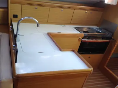 Galley of Billmaira, a Jeanneau Sun Odyssey 42i sailboat at Preveza, Greece