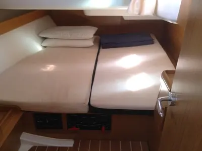 Cabin on Billmaira, a Jeanneau Sun Odyssey 42i sailboat at Preveza, Greece