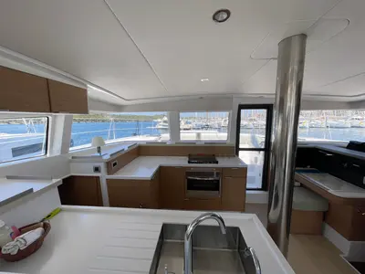 Galley of Jackpot, a Bali 4.2 catamaran at Grad Šibenik, Croatia