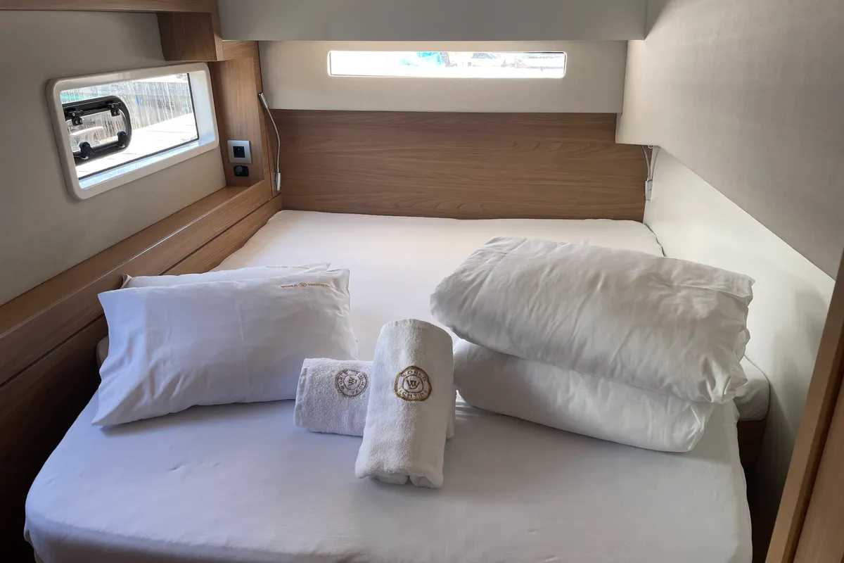 Cabin on Jackpot, a Bali 4.2 catamaran at Grad Šibenik, Croatia