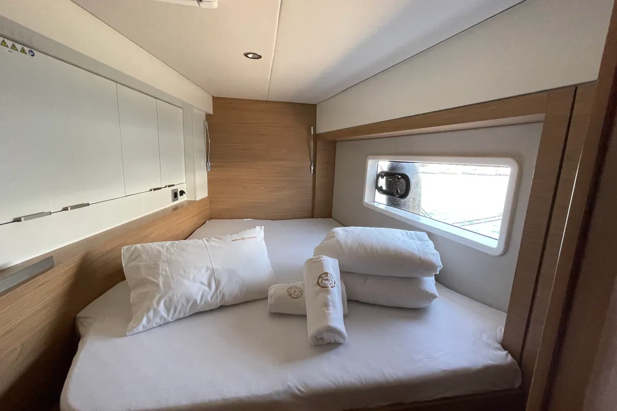 Cabin on Jackpot, a Bali 4.2 catamaran at Grad Šibenik, Croatia