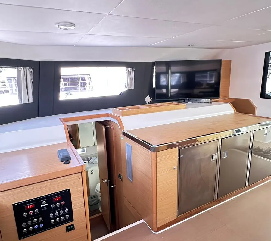 Salon of Casablanca, a Dufour 48 Catamaran catamaran at Primošten, Croatia