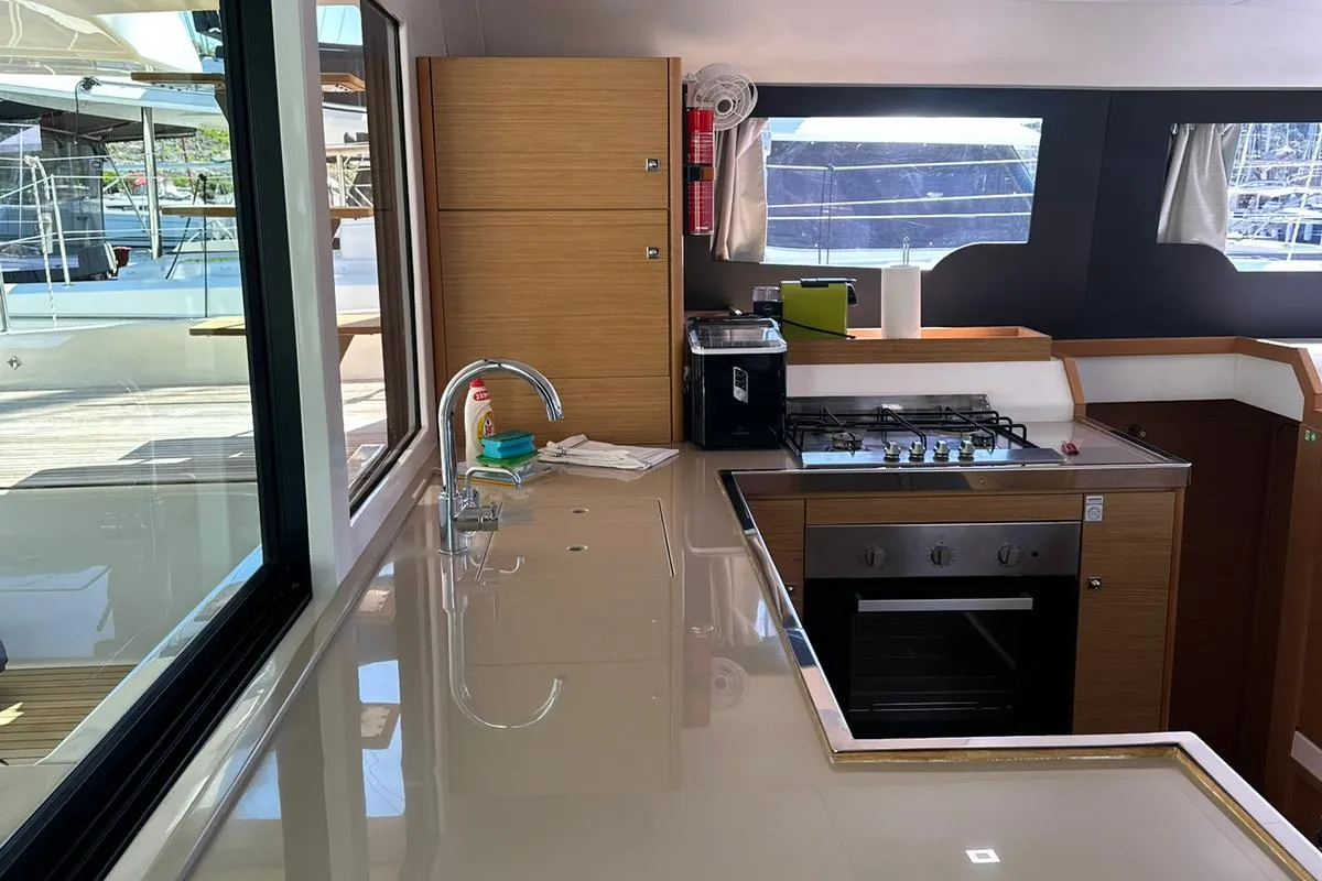 Galley of Casablanca, a Dufour 48 Catamaran catamaran at Primošten, Croatia