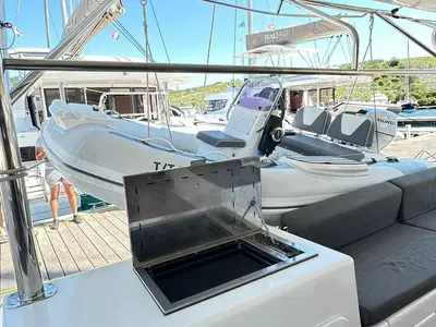 Deck of Casablanca, a Dufour 48 Catamaran catamaran at Primošten, Croatia