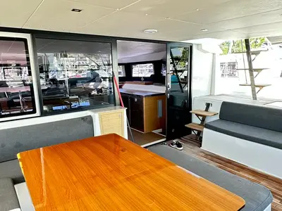 Salon of Casablanca, a Dufour 48 Catamaran catamaran at Primošten, Croatia