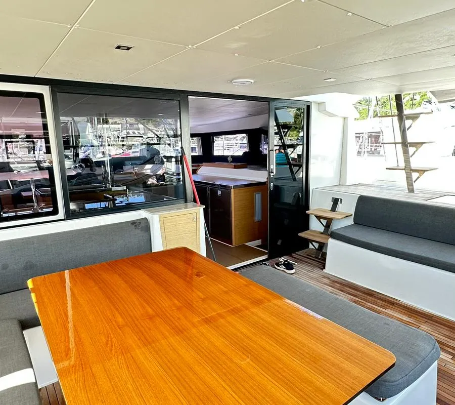 Salon of Casablanca, a Dufour 48 Catamaran catamaran at Primošten, Croatia