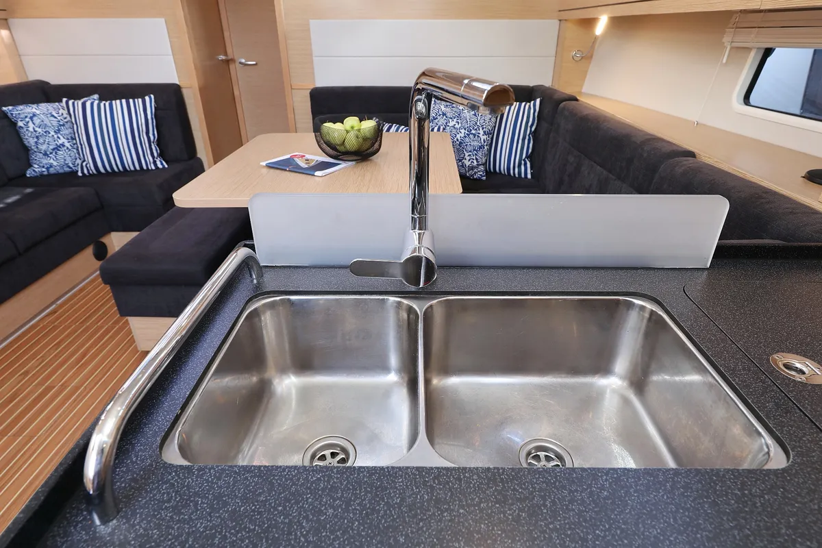 Galley of Kind of magic, a Hanse 458 sailboat at Seget Donji, Croatia