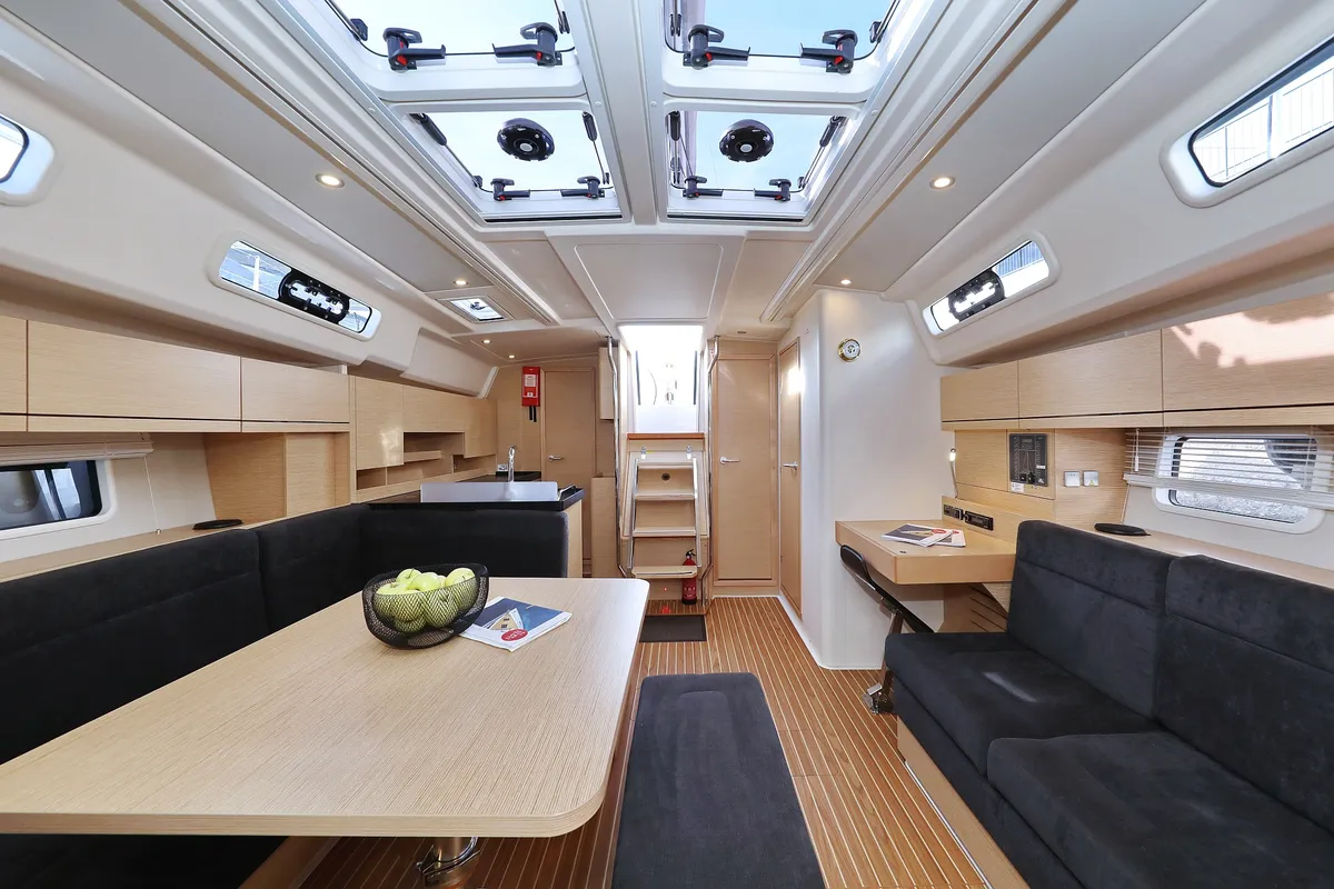 Salon of Kind of magic, a Hanse 458 sailboat at Seget Donji, Croatia