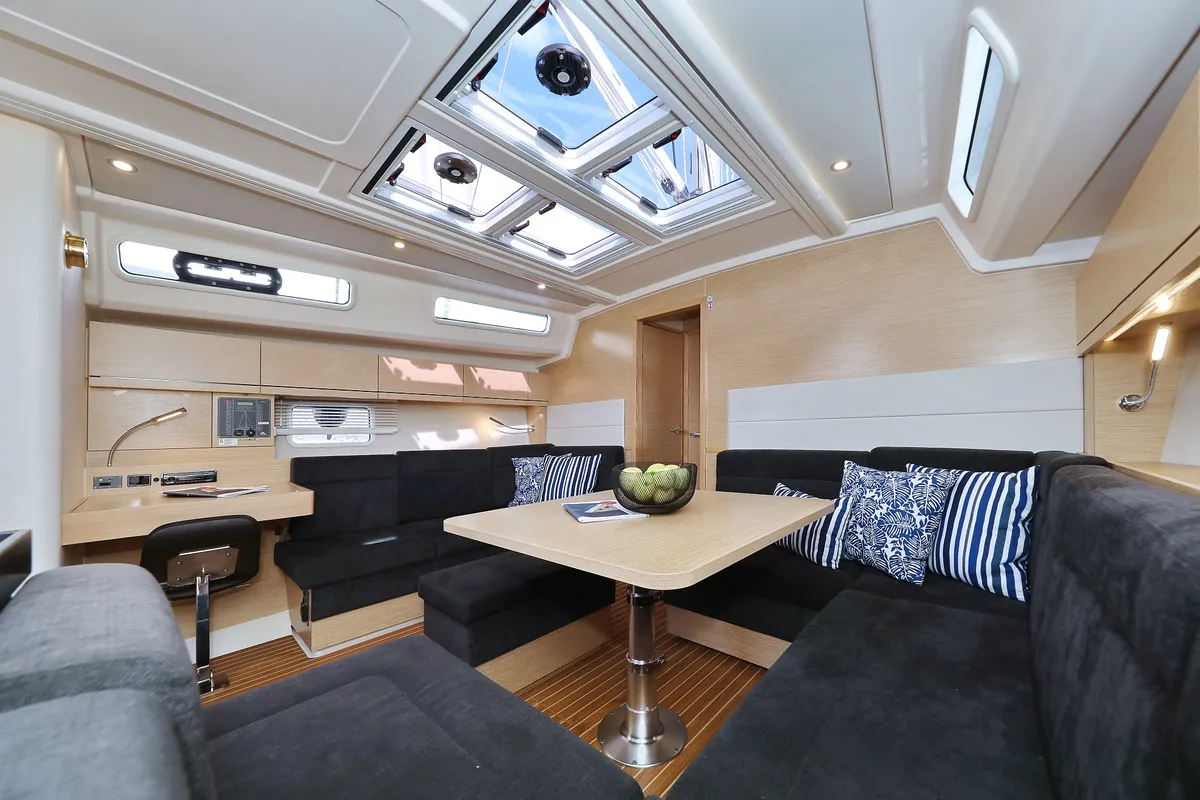 Salon of Kind of magic, a Hanse 458 sailboat at Seget Donji, Croatia