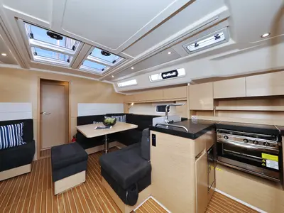 Salon of Kind of magic, a Hanse 458 sailboat at Seget Donji, Croatia