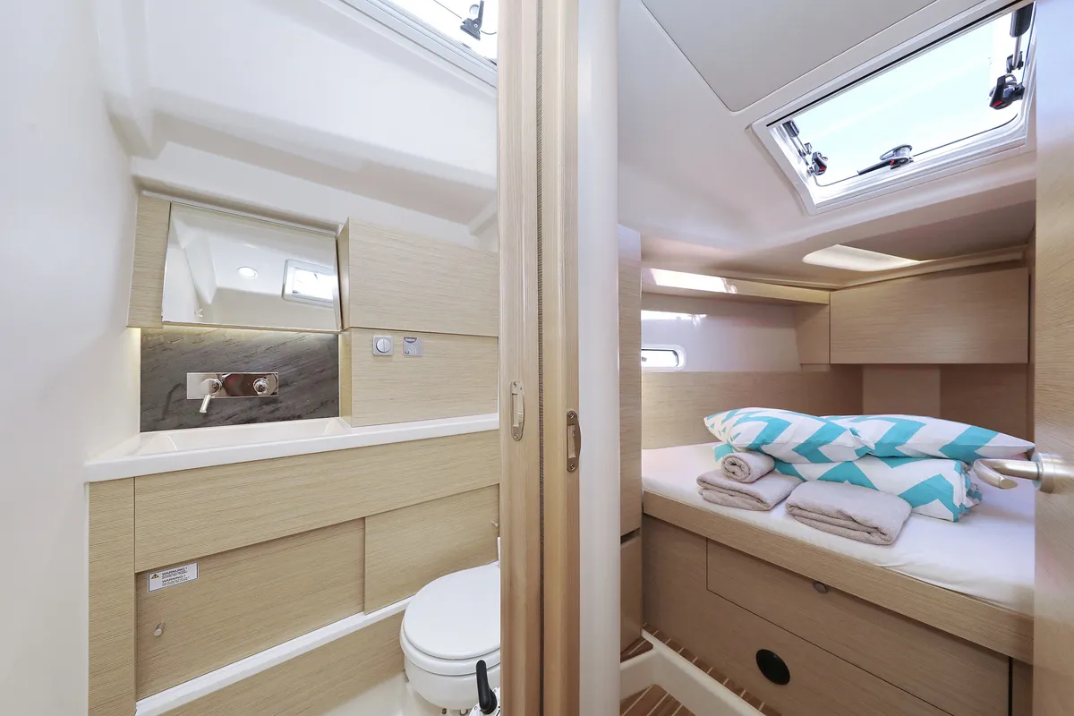 Cabin on Kind of magic, a Hanse 458 sailboat at Seget Donji, Croatia