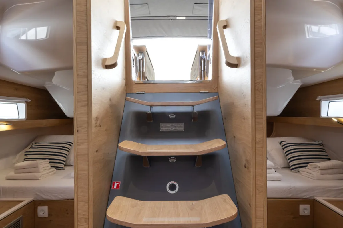 Cabin on NIKA, a Elan Impression 45 sailboat at Split, Croatia