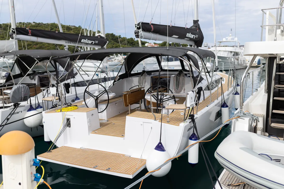 Exterior view of NIKA, a Elan Impression 45 sailboat at Split, Croatia