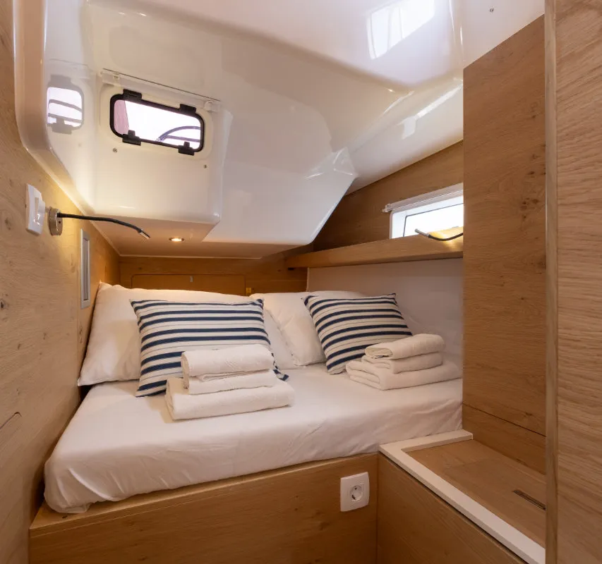 Cabin on NIKA, a Elan Impression 45 sailboat at Split, Croatia