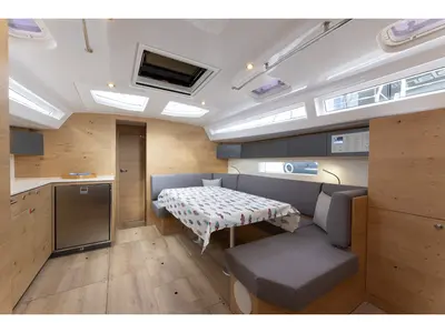 Salon of NIKA, a Elan Impression 45 sailboat at Split, Croatia