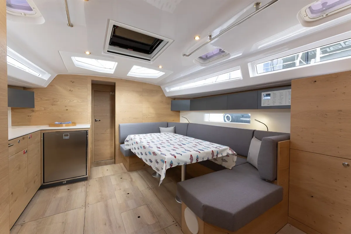 Salon of NIKA, a Elan Impression 45 sailboat at Split, Croatia