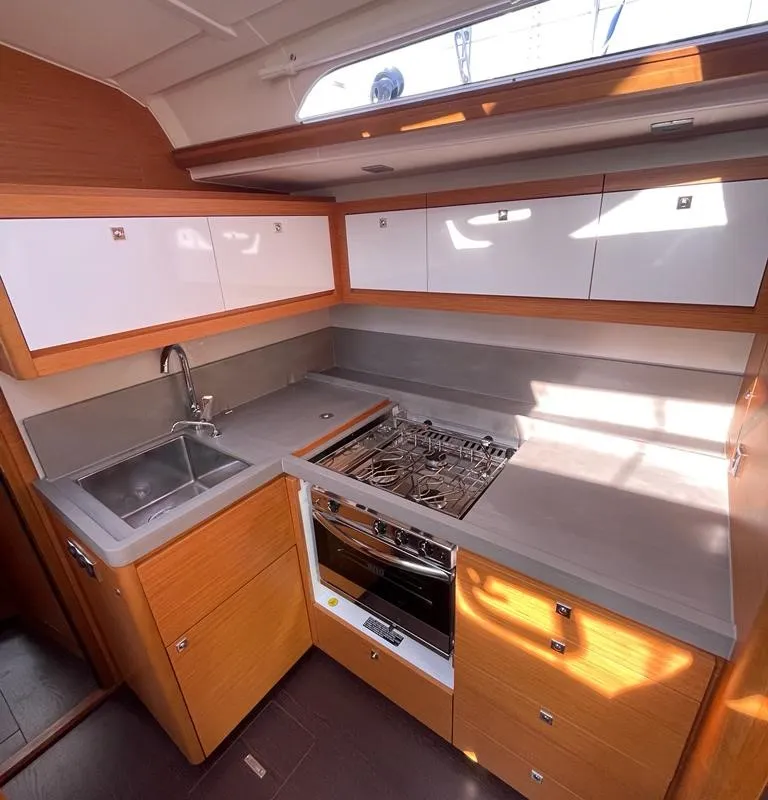 Galley of Iside, a Dufour 470 sailboat at Capo d'Orlando, Italy