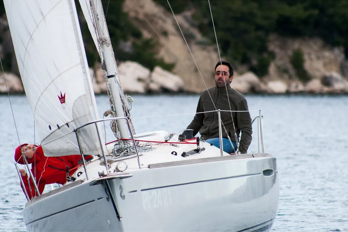 Exterior view of Vidra, a Beneteau First 21.7 sailboat at Split, Croatia